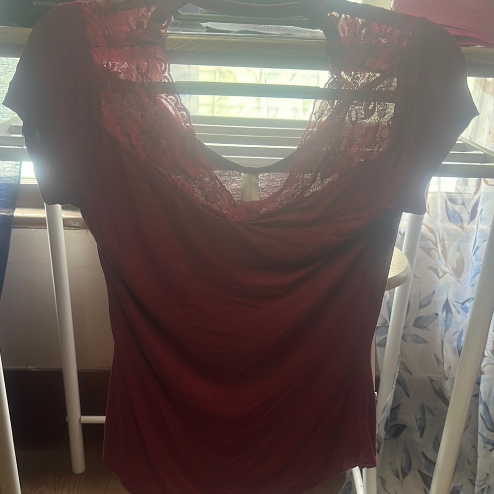No Boundaries Red Lace Trim Chemise